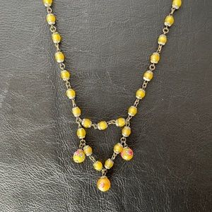 Vintage Layered Yellow Necklace